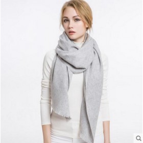 Pure Cashmere Scarves Light Gray Women Fashional Winter Scarf